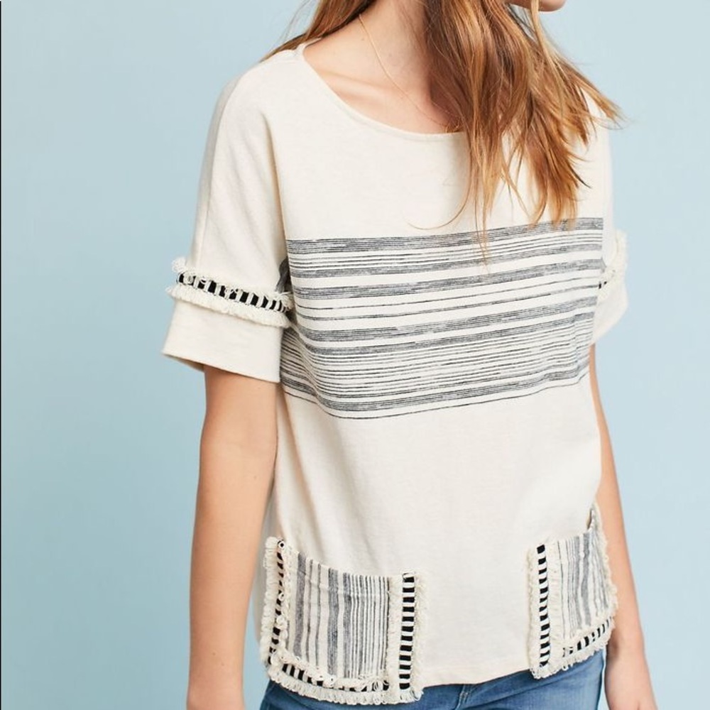 Anthropologie Eva Franco Pocket T-Shirt Tan SizeXS